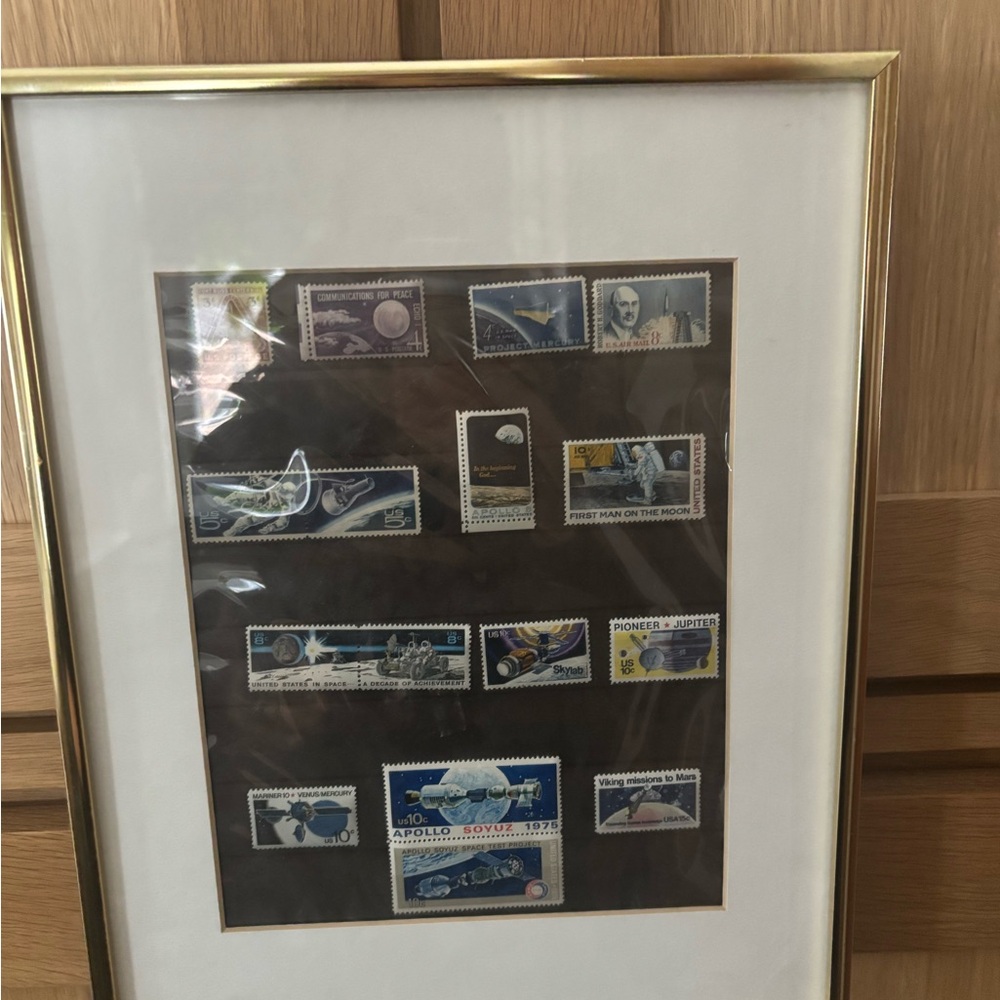 Mint U.S. Space Exploration Commemorative Stamps (1948–1978) – Framed Collection